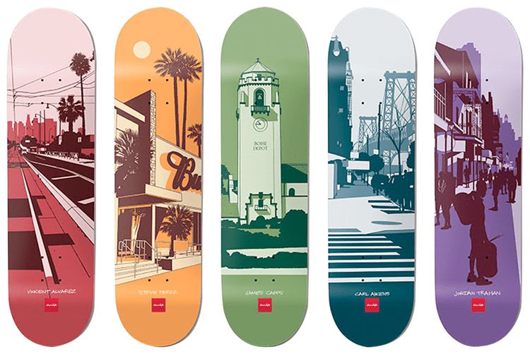 Chocolate Skateboards City Series Skateboard Decks Multicolor Set Of 5