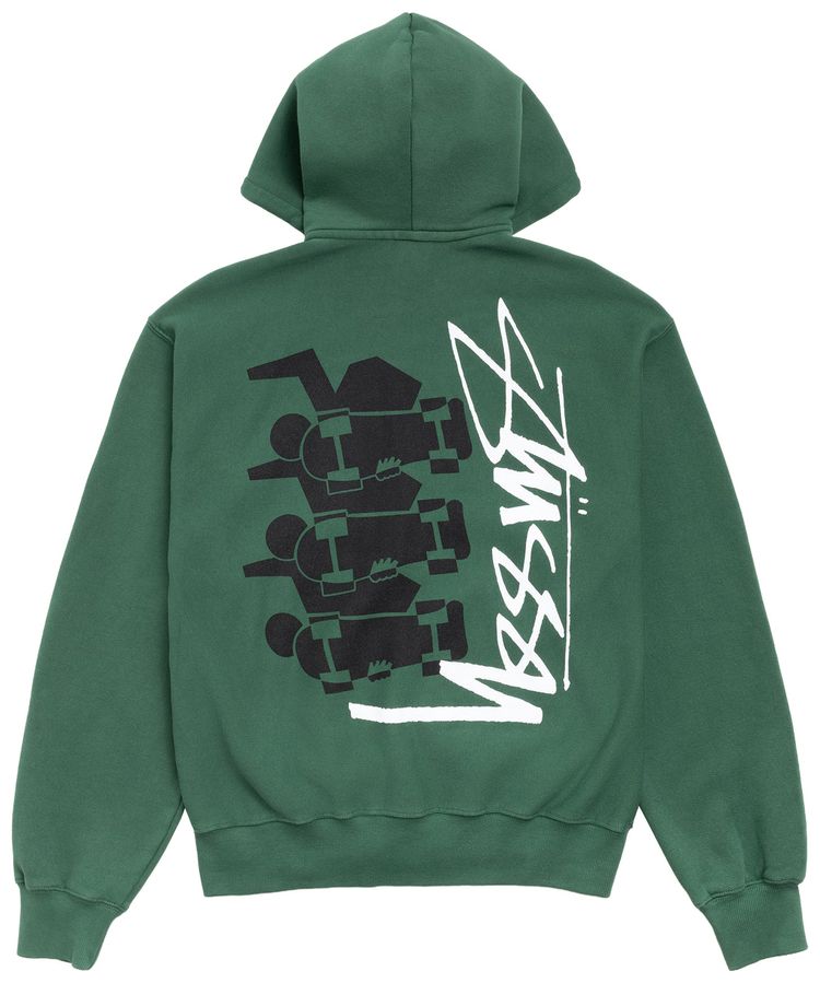 Stussy Stack Zip Hoodie Pigment Dyed Pine