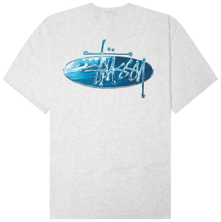 Stussy Wave Oval Tee Ash Heather