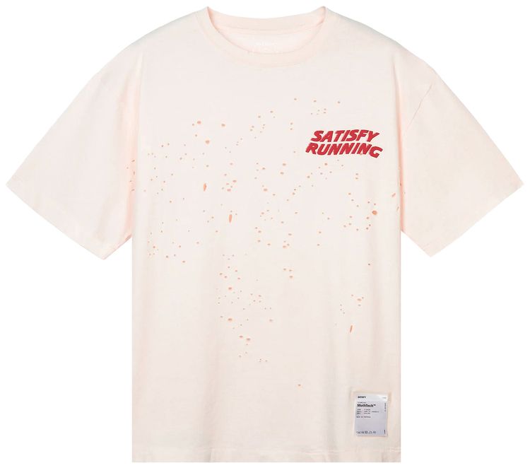 SATISFY MothTech Running T Shirt Sun Bleached Rosewater