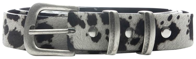 Represent Clo Cow Hide Rodeo Belt Flat WhiteJet Black