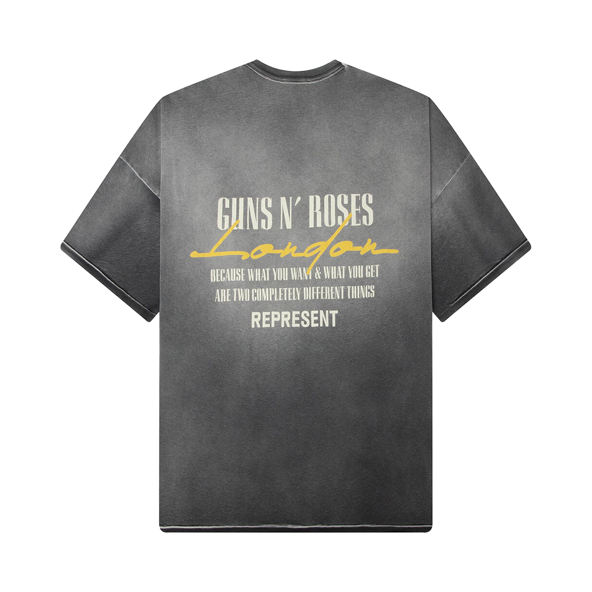Buy Represent Clo x Guns N' Roses Cross T-Shirt 'Stained Black