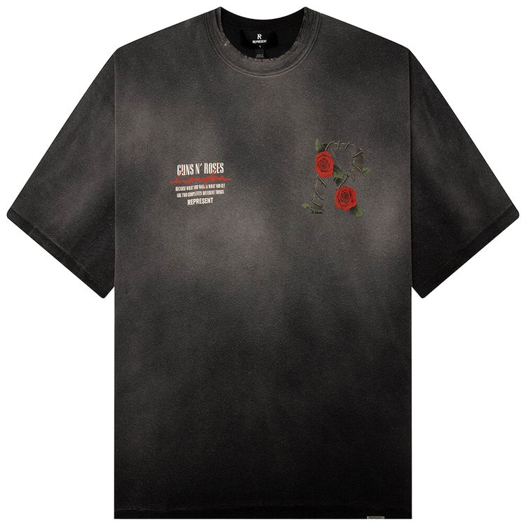 Represent Clo x Guns N Roses Tour T Shirt Stained Black