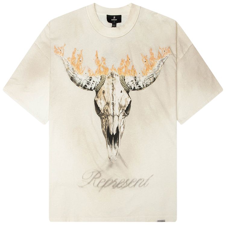 Represent Clo British Cowboys T Shirt Washed Ecru