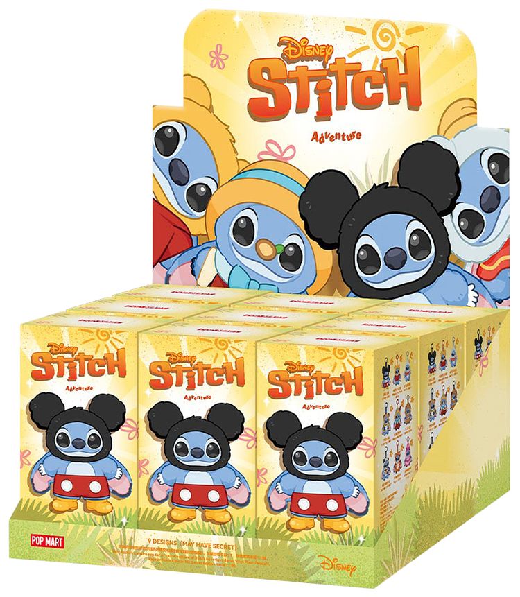 Pop Mart x Disney Stitch Adventure Series Vinyl Plush Pendant Sealed Whole Set 9 Blind Boxes