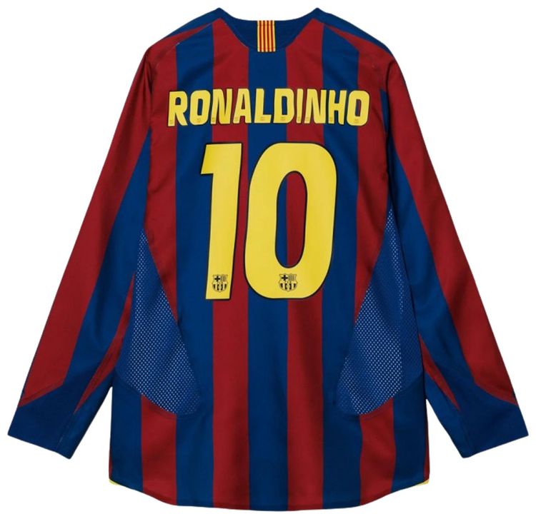 Nike FC Barcelona Ronaldinho 200506 Reissue Replica Long Sleeve Jersey RedBlue