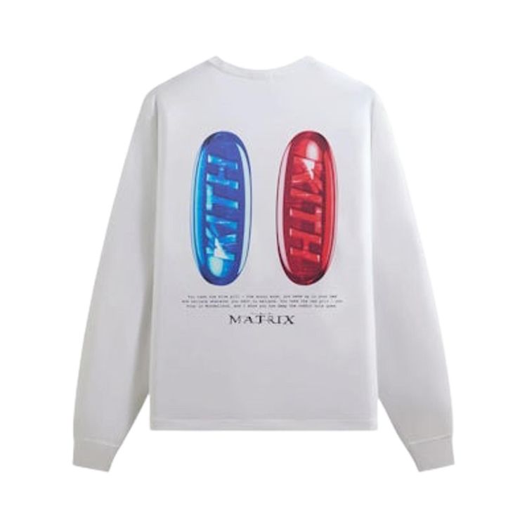 Kith For The Matrix Red Pill Blue Pill Long Sleeve Tee White