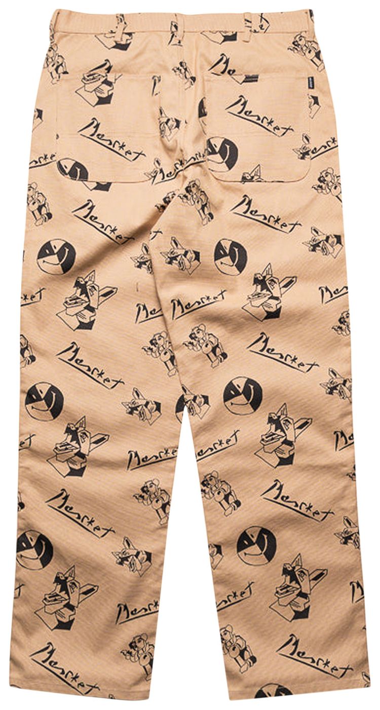 Market Smiley Cubism Double Knee Pant Khaki