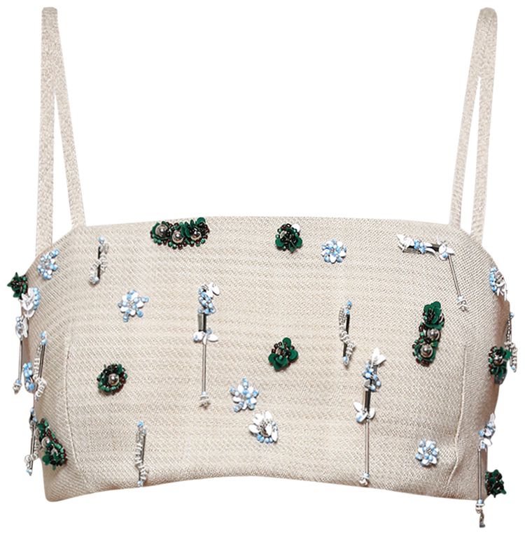 Christopher Esber Embla Beaded Bandeau EcruMulticolor