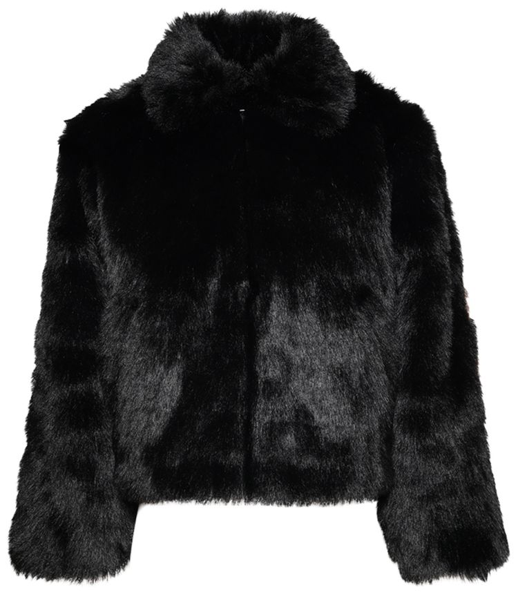 032C Muddy Faux Fur Blouson BlackBrown