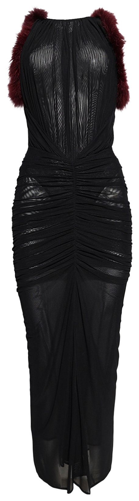 Mugler Dress BlackDark Burgundy
