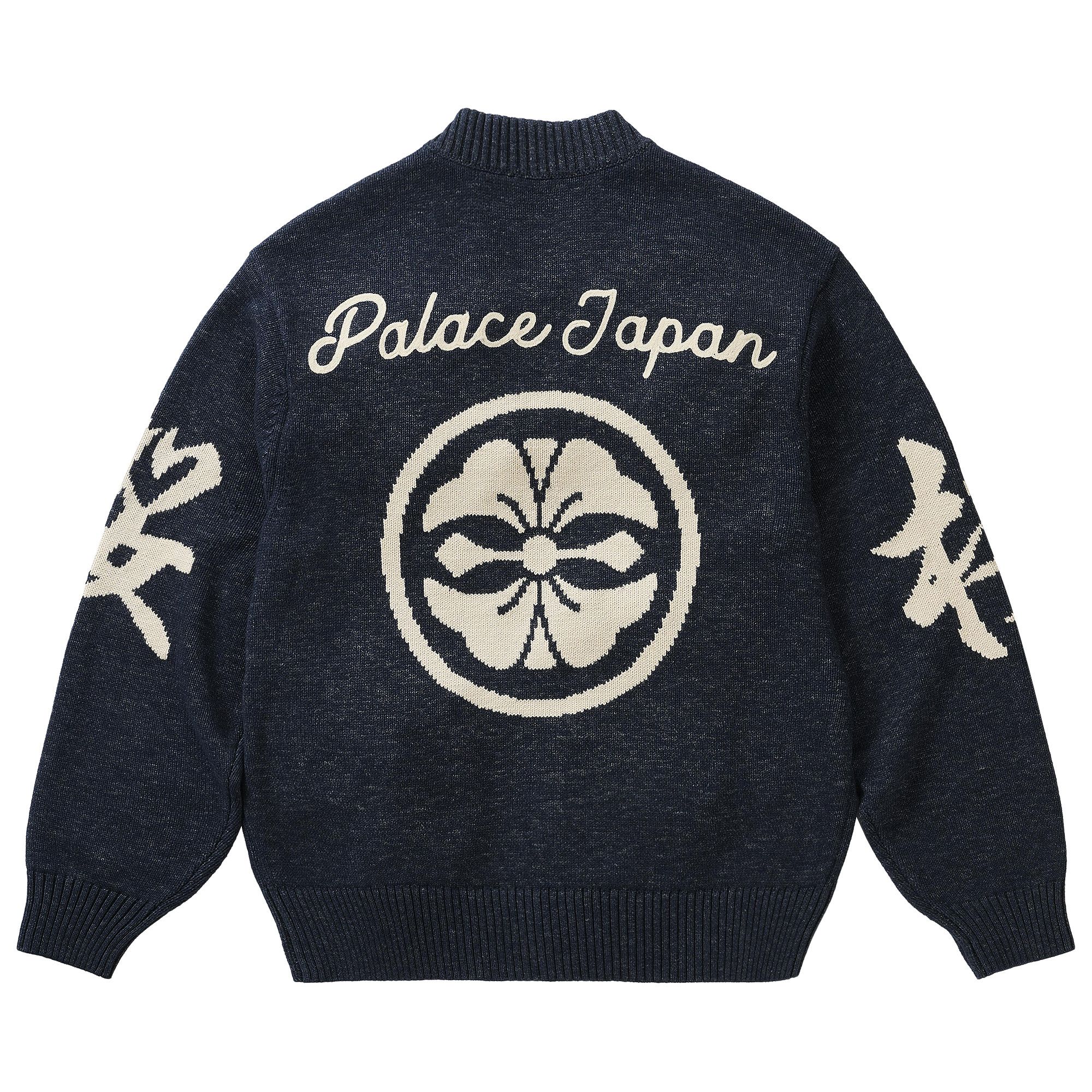 Buy Palace x Evisu Zip Through Chunky Knit 'Indigo' - P30KW049 | GOAT