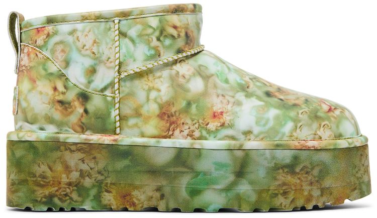 Collina Strada x UGG Classic Ultra Mini Platform Boot Green Floral