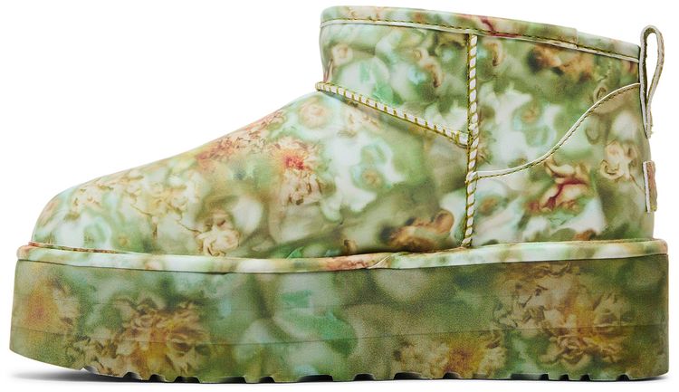 Collina Strada x UGG Classic Ultra Mini Platform Boot Green Floral