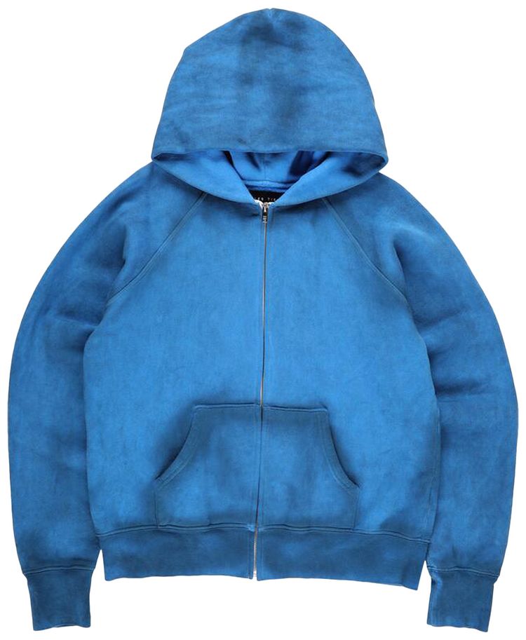 Les Tien Heavyweight Raglan Zip Hoodie Glacier Oil