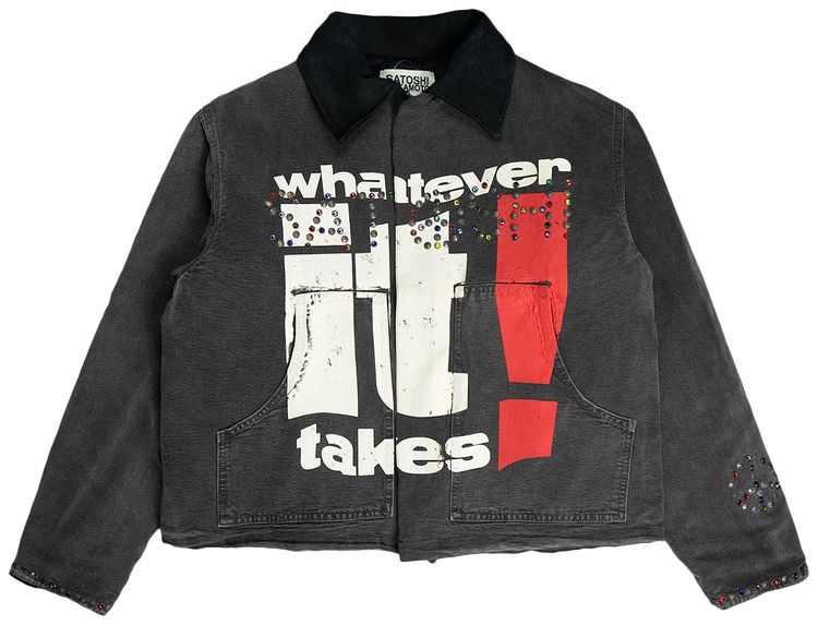Satoshi Nakamoto Whatever It Takes 9 To 5 Work Jacket Washed Black