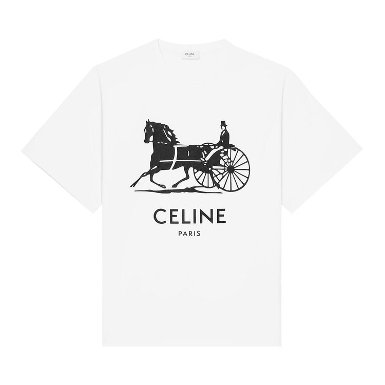CELINE Relaxed T Shirt Optic WhiteBlack