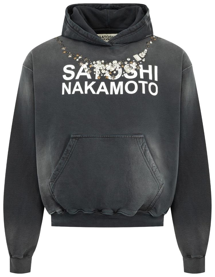 Satoshi Nakamoto Ice Hoodie Washed Black