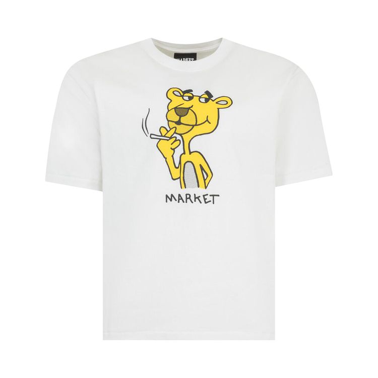 Market Yellow Panther T Shirt White