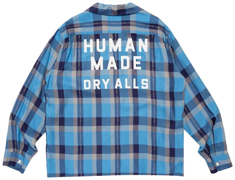 Human Made Open Collar Check Shirt Blue