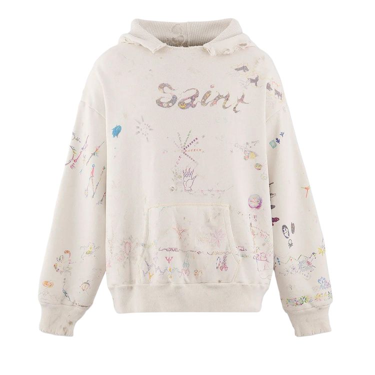 Saint Michael Coco Double Face Hoodie White