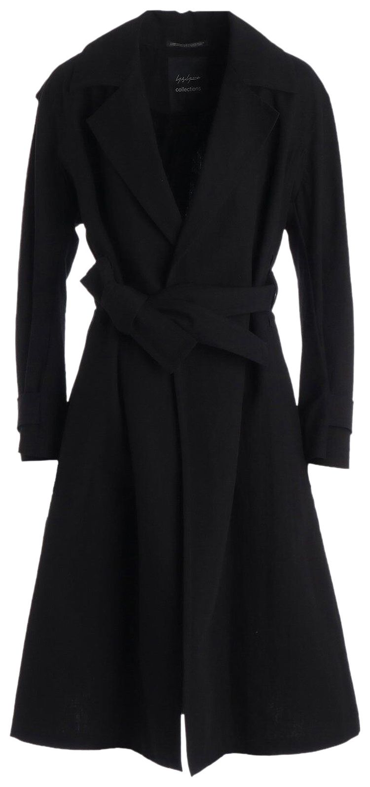 Yohji Yamamoto Wrap Trench Coat Black