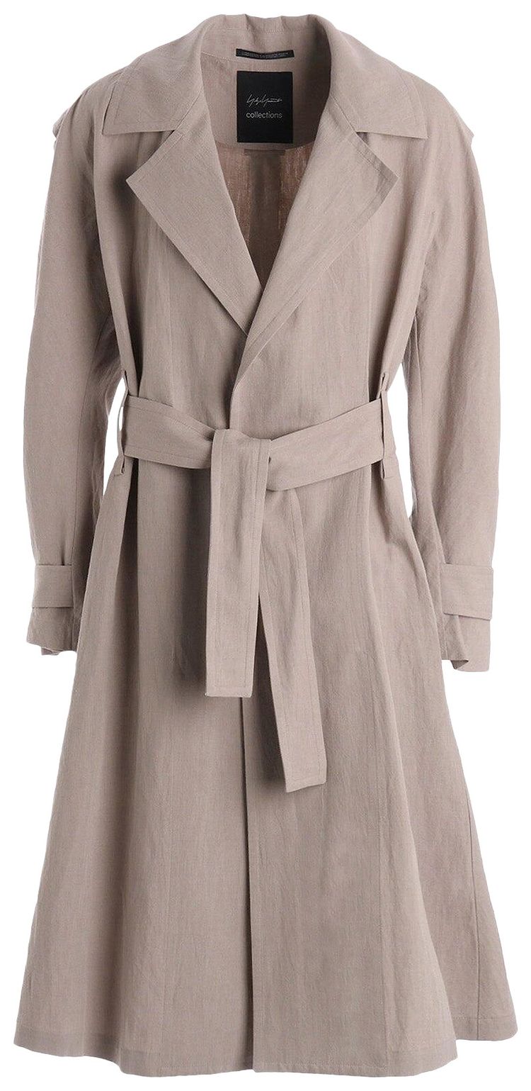 Yohji Yamamoto Wrap Trench Coat Beige