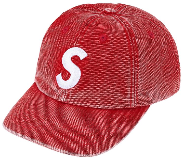 Supreme Pigment Coated S Logo 6 Panel Red