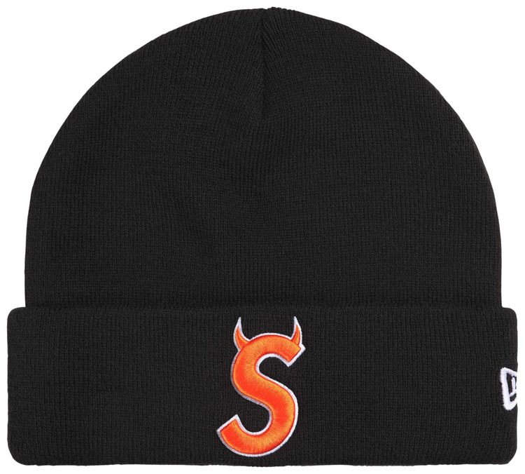 Supreme New Era Devil S Logo Beanie Black
