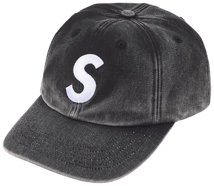 Supreme Pigment Coated S Logo 6 Panel Black