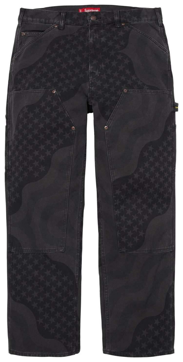 Supreme Flag Double Knee Painter Pant Black