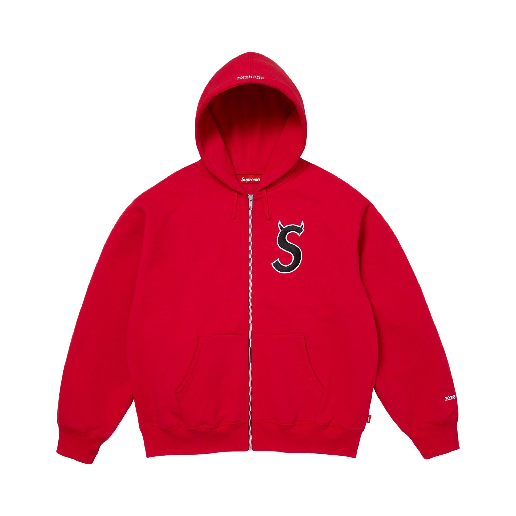 Buy Supreme Devil S Logo Zip Up Hooded Sweatshirt 'Red' - SS26SW40