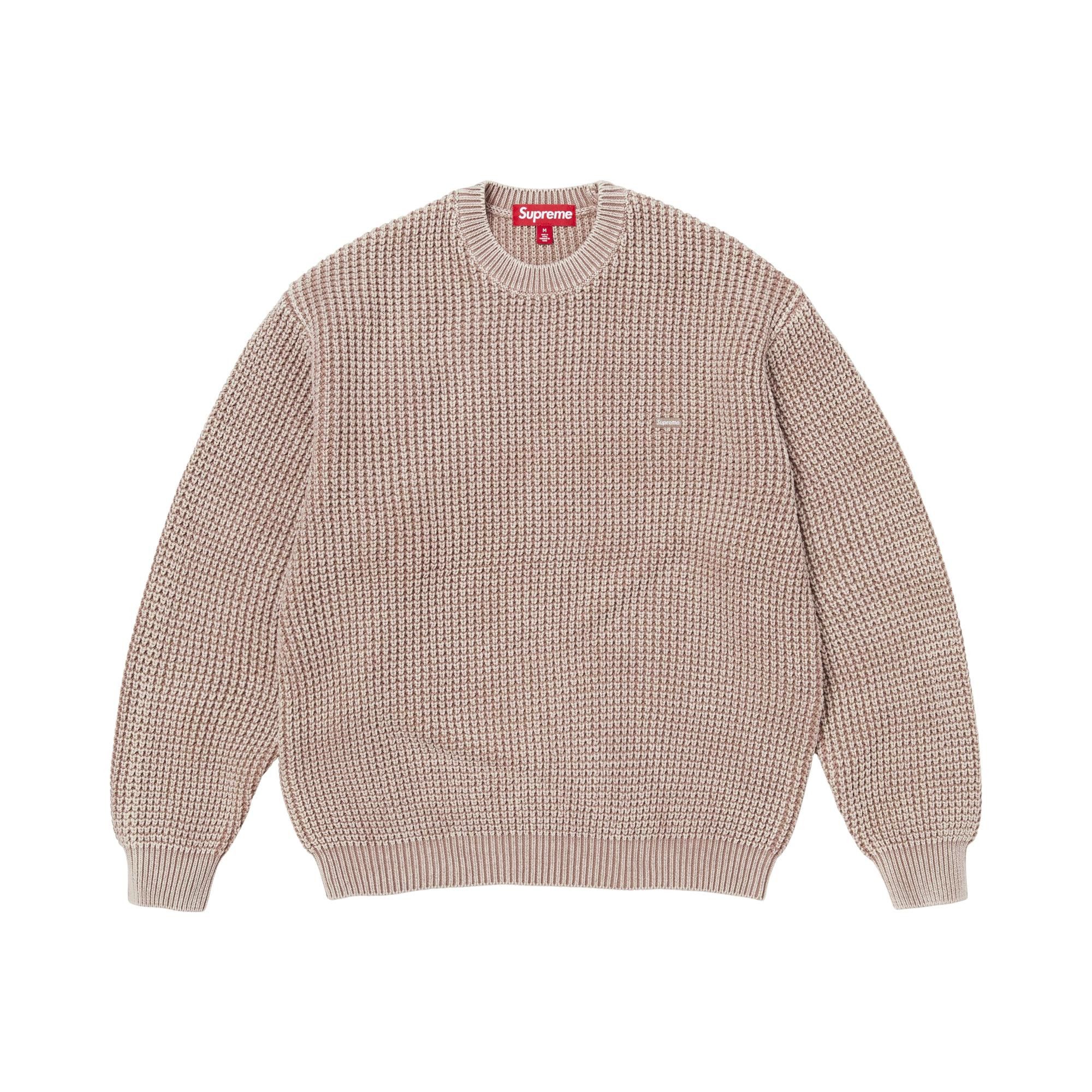 Buy Supreme Washed Small Box Waffle Sweater 'Light Brown