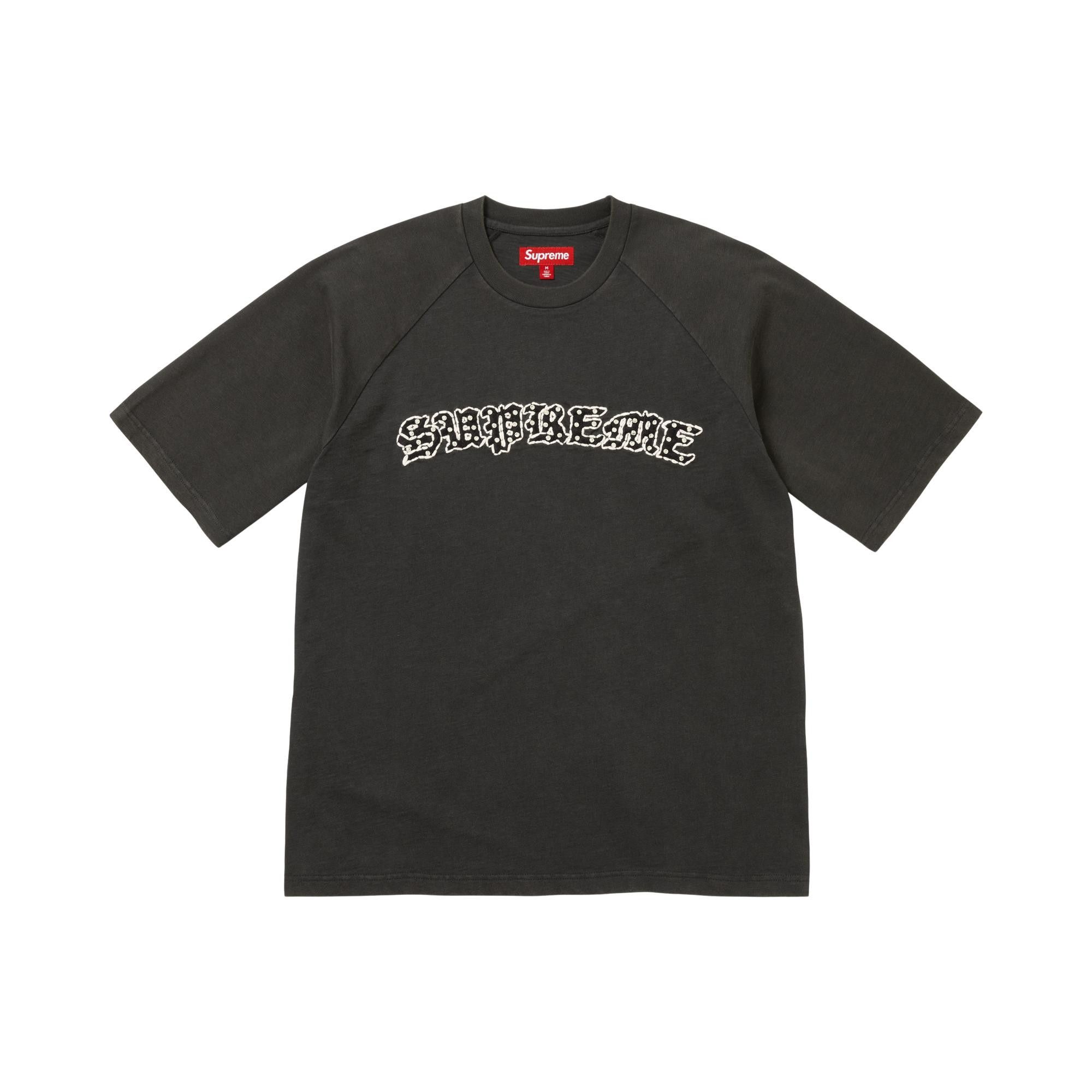 Buy Supreme Rhinestone Raglan Short-Sleeve Top 'Black' - SS26KN70