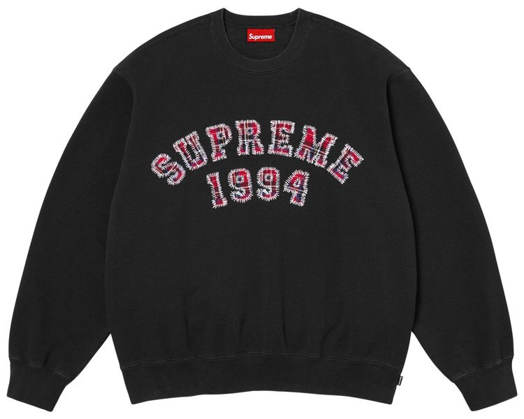 Supreme Plaid Arc Crewneck Black
