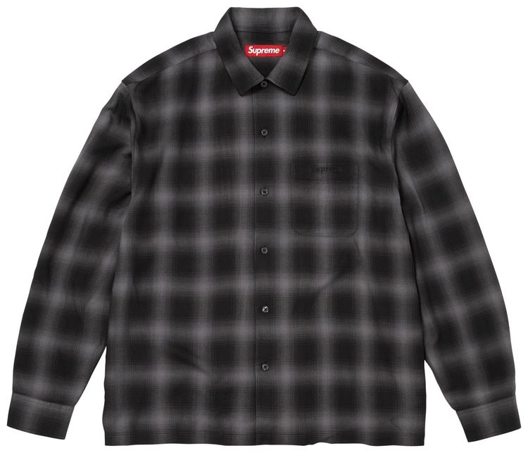 Supreme Shadow Plaid Rayon Shirt Black