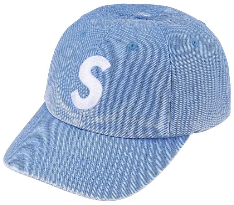 Supreme Pigment Coated S Logo 6 Panel Light Blue