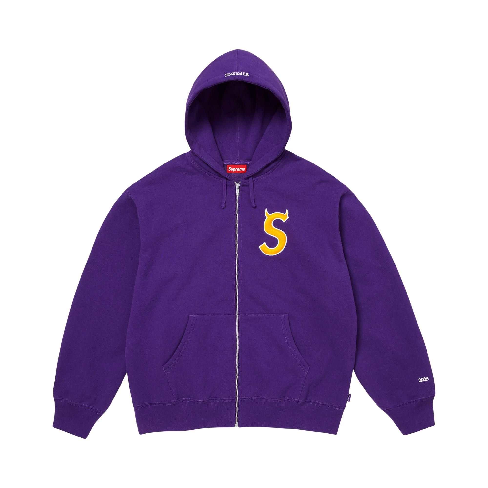 Buy Supreme Devil S Logo Zip Up Hooded Sweatshirt 'Purple