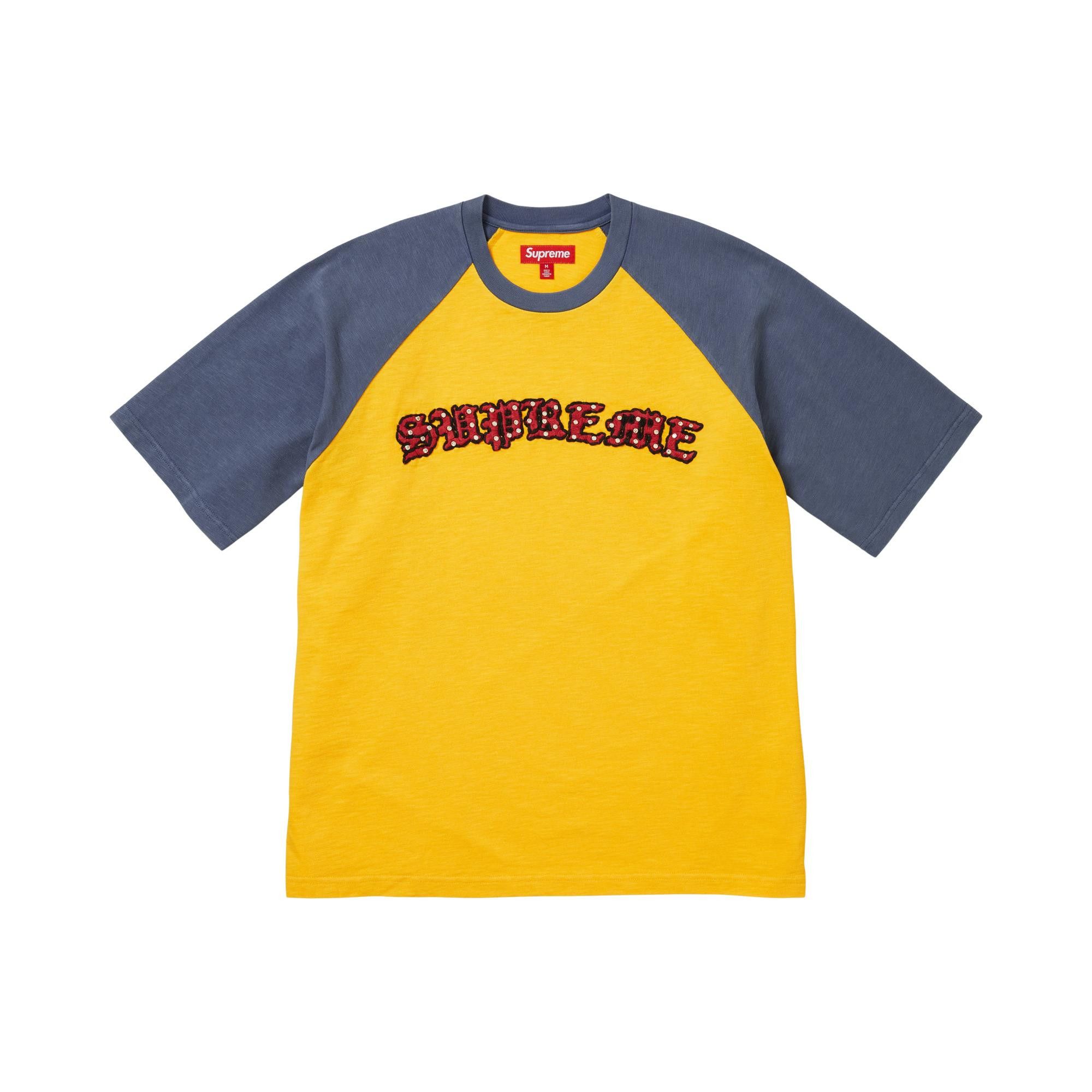 Supreme Rhinestone Raglan Tシャツ M Buy Supreme Rhinestone Raglan Short-Sleeve Top 'Gold' - SS26KN70
