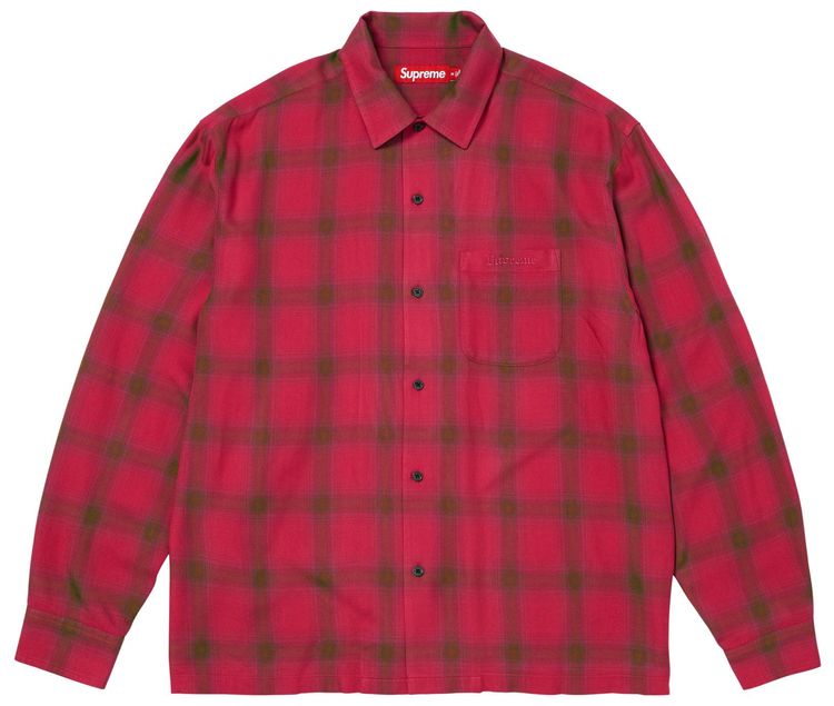 Supreme Shadow Plaid Rayon Shirt Magenta