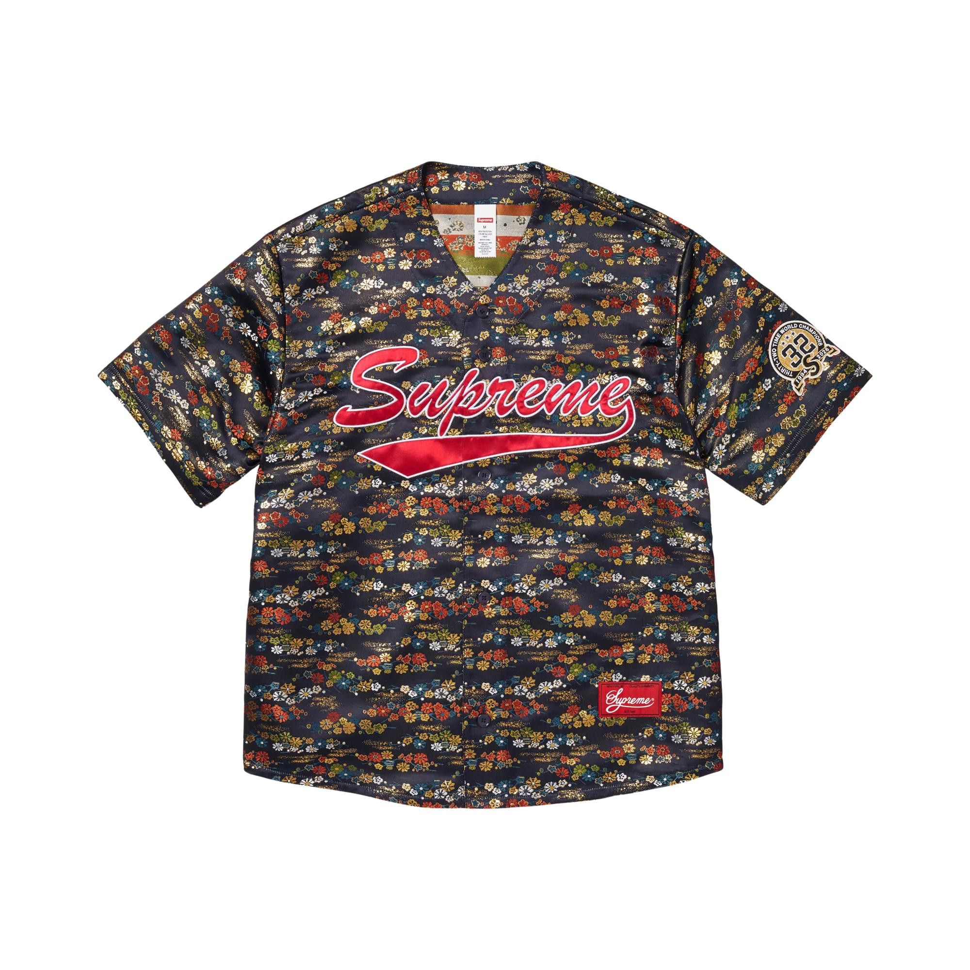 Buy Supreme Floral Jacquard Jersey 'Navy' - SS26KN42 NAVY | GOAT