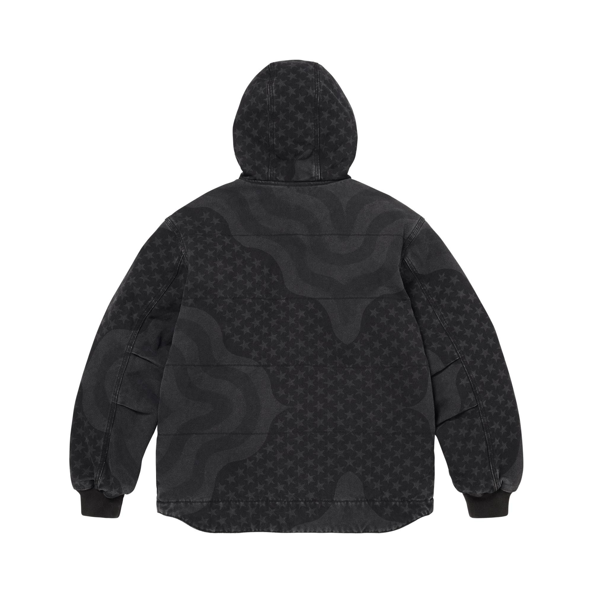 Buy Supreme Flag Quilted Hooded Work Jacket 'Black' - SS26J60