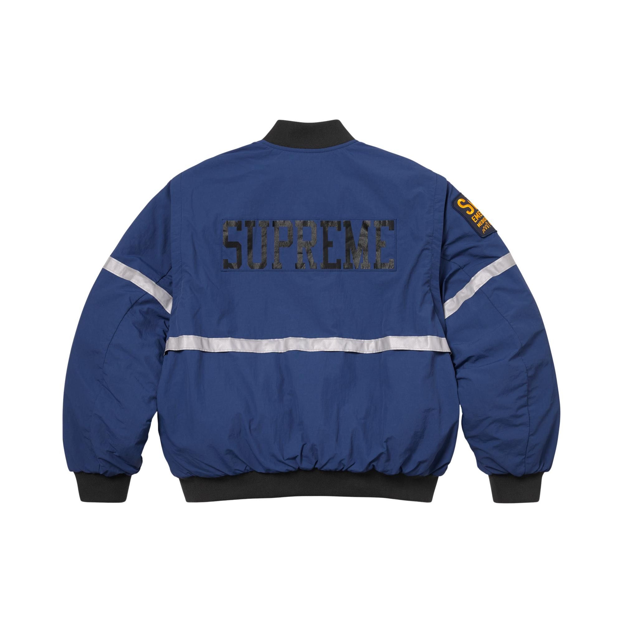 Buy Supreme Zip-Off Sleeve Reflective Stripe Jacket 'Navy
