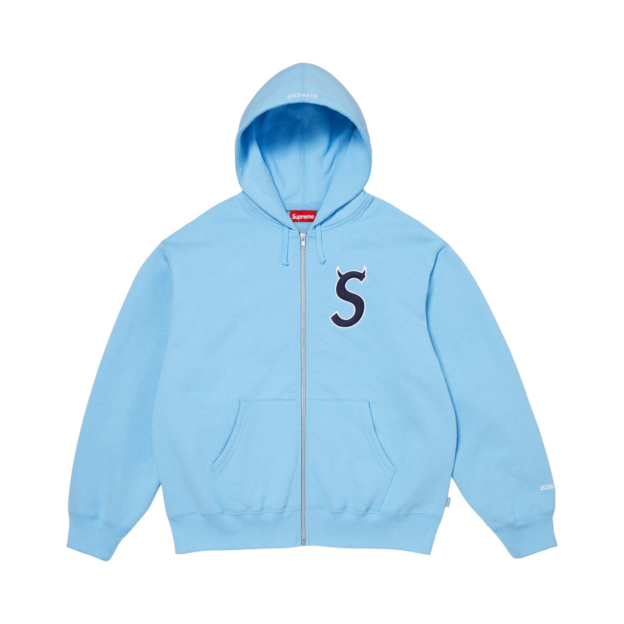 Buy Supreme Devil S Logo Zip Up Hooded Sweatshirt 'Light Blue