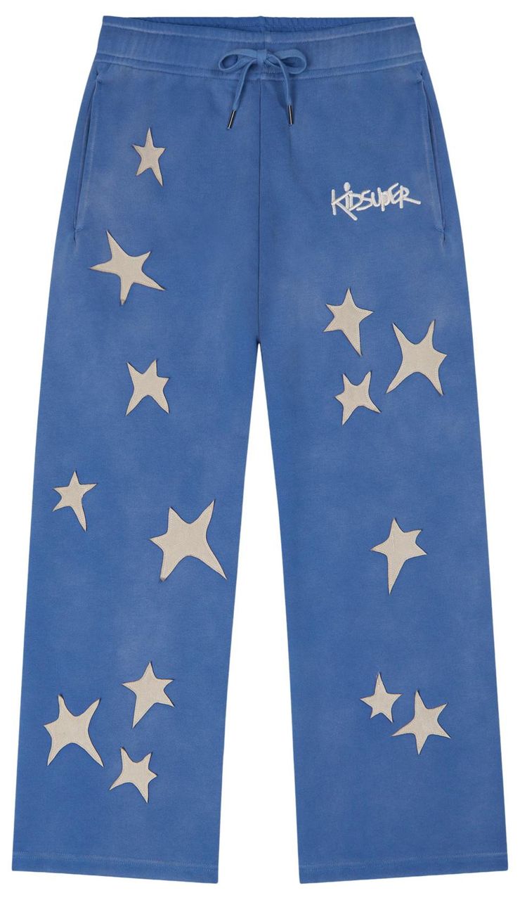 KidSuper Stars Patchwork Sweatpants Blue