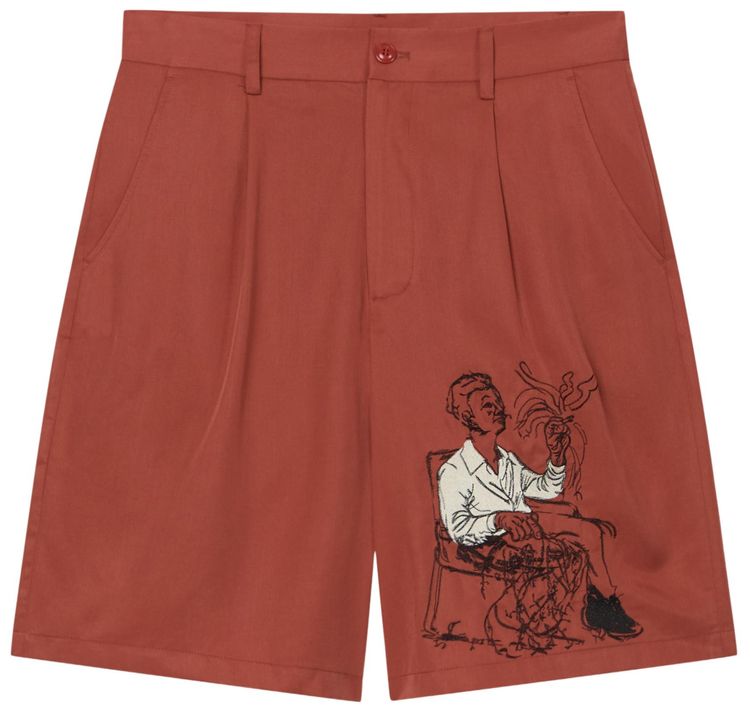 KidSuper Tecnacolor Dreams Lycra Bermuda Shorts Burgundy