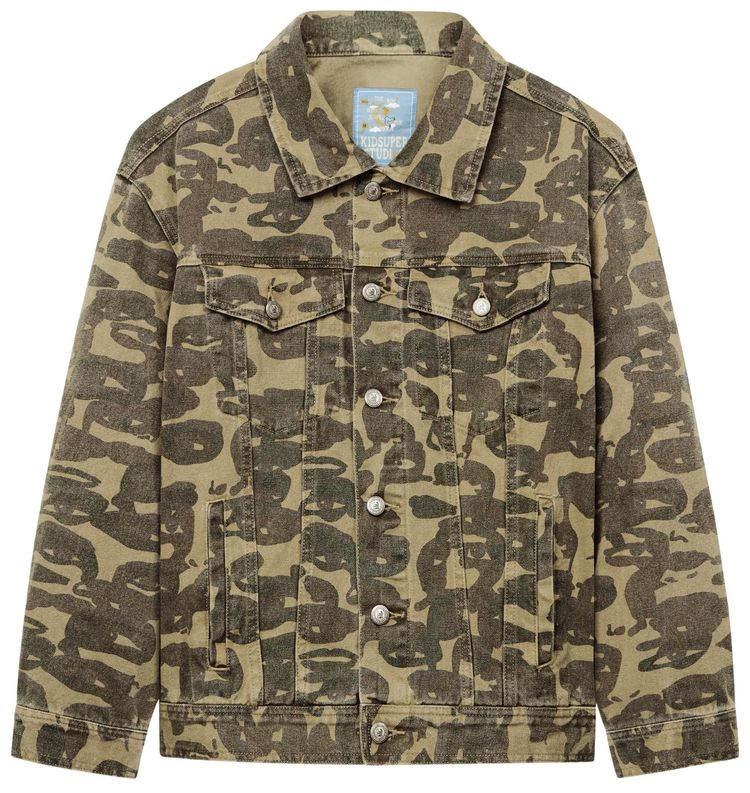 KidSuper Face Camo Jacket Dark Green