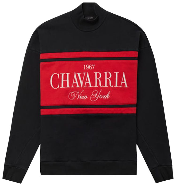 Willy Chavarria Stripe Gilroy Crewneck Black