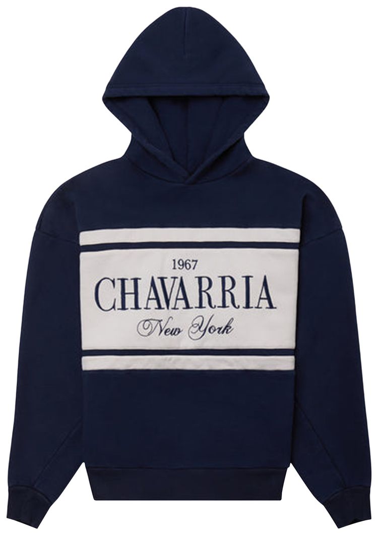 Willy Chavarria Stripe Gilroy Hoodie Peacoat