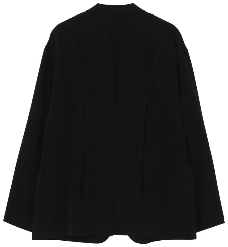 Yohji Yamamoto Pour Homme Front And Back Opened Lapel Jacket Black